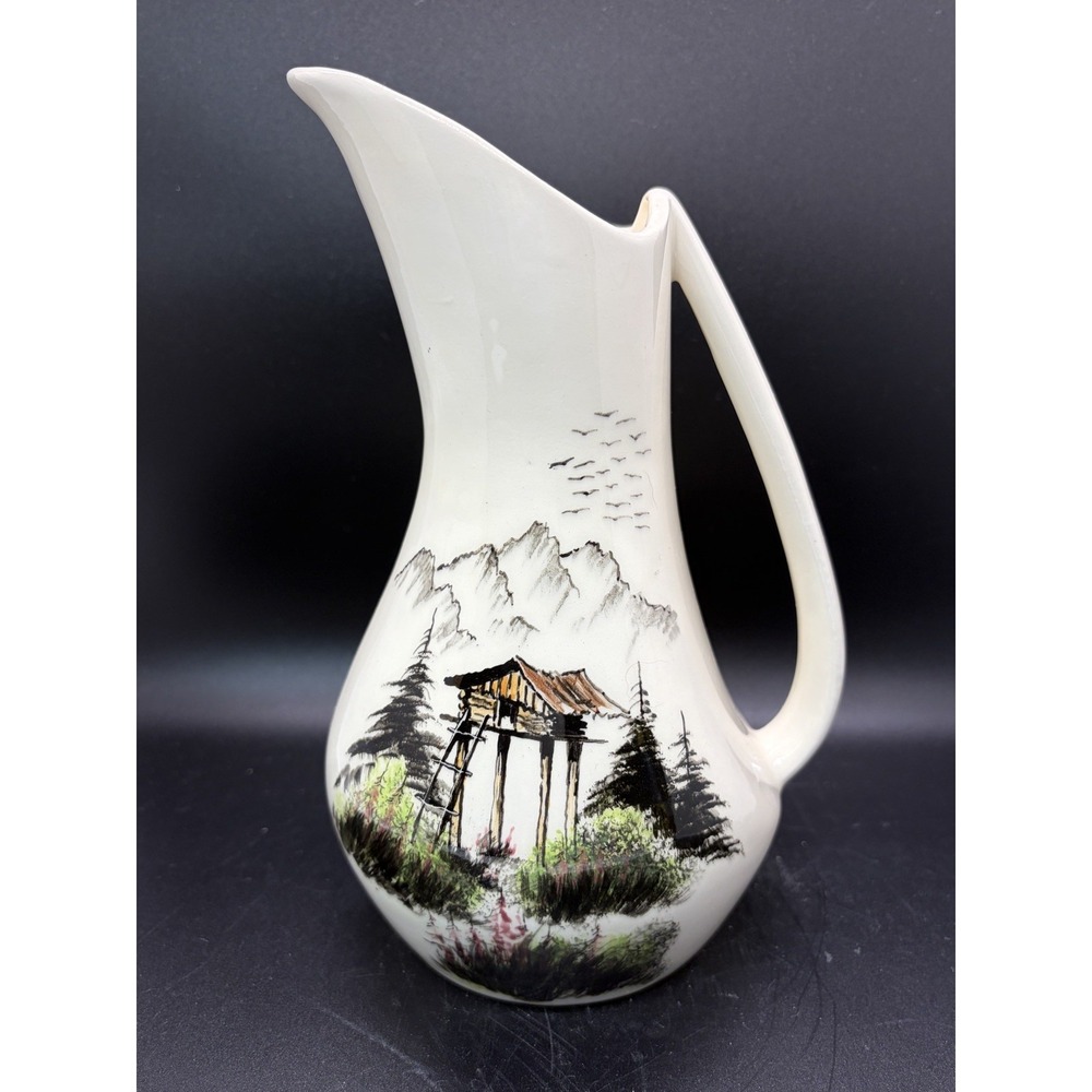 Mat Valley Originals Pitcher Vase Hand Painted by Ricky Gronewald Wasilla Alaska